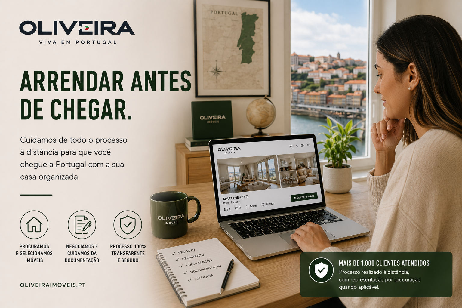 Processo de arrendamento e relocation em Portugal à distância