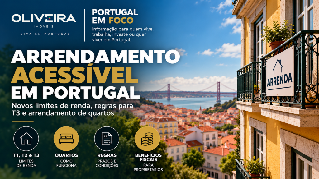 Arrendamento acessível em Portugal: limites de renda, regras para T3 e arrendamento de quartos